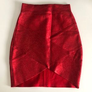 Red Bandage Skirt High Waist Skirt